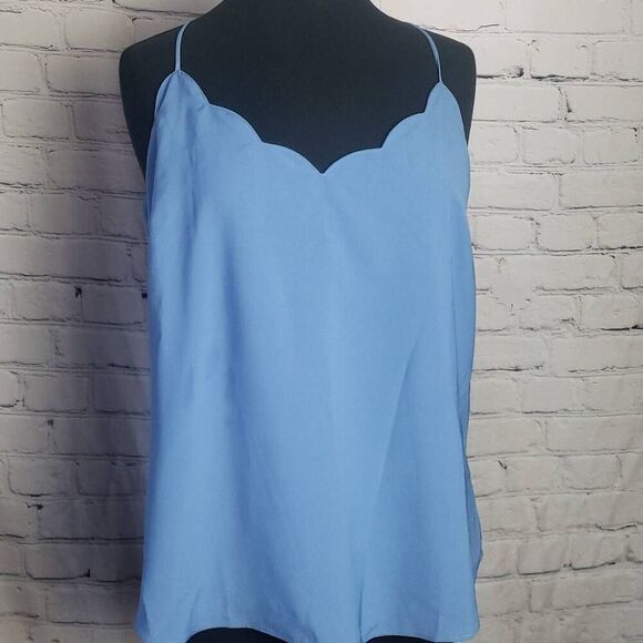 J.Crew Mercantile Blue Scallop Edge Tank Top Size 12 - Picture 7 of 9